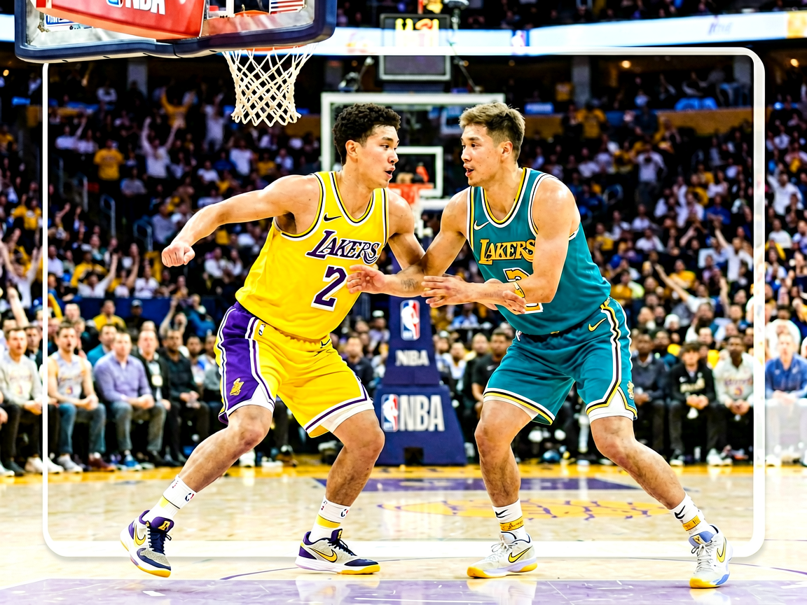 NBA湖人对阵勇士比赛精彩对抗画面